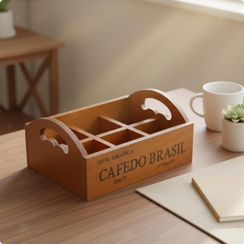 Wooden desk organizer - desk,