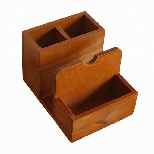 Wooden desk organizer with - wooden,