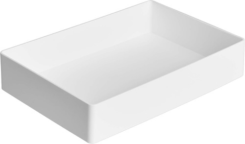 White plastic desk organiser - white,